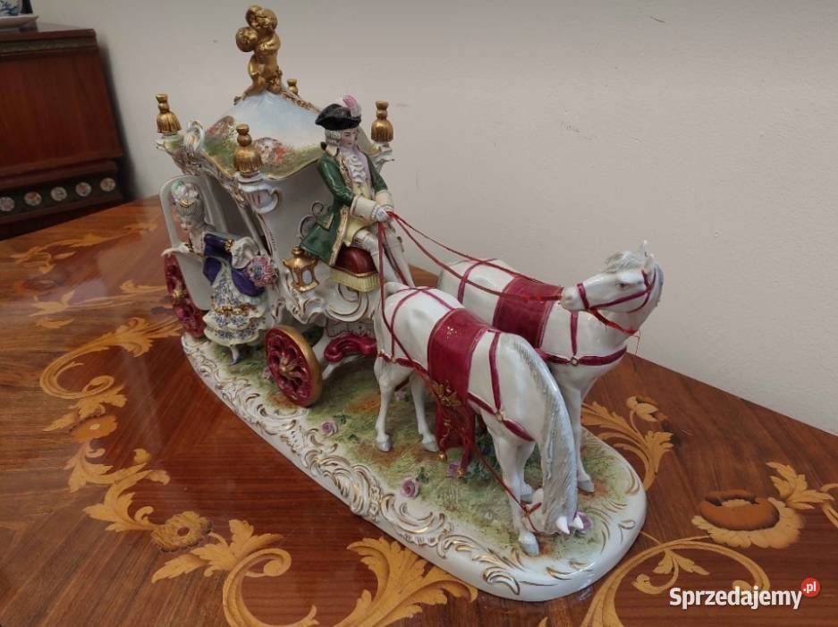 Scheibe Alsbach Porcelanowa Karoca z Figurkami Porcelana i szkło Radom