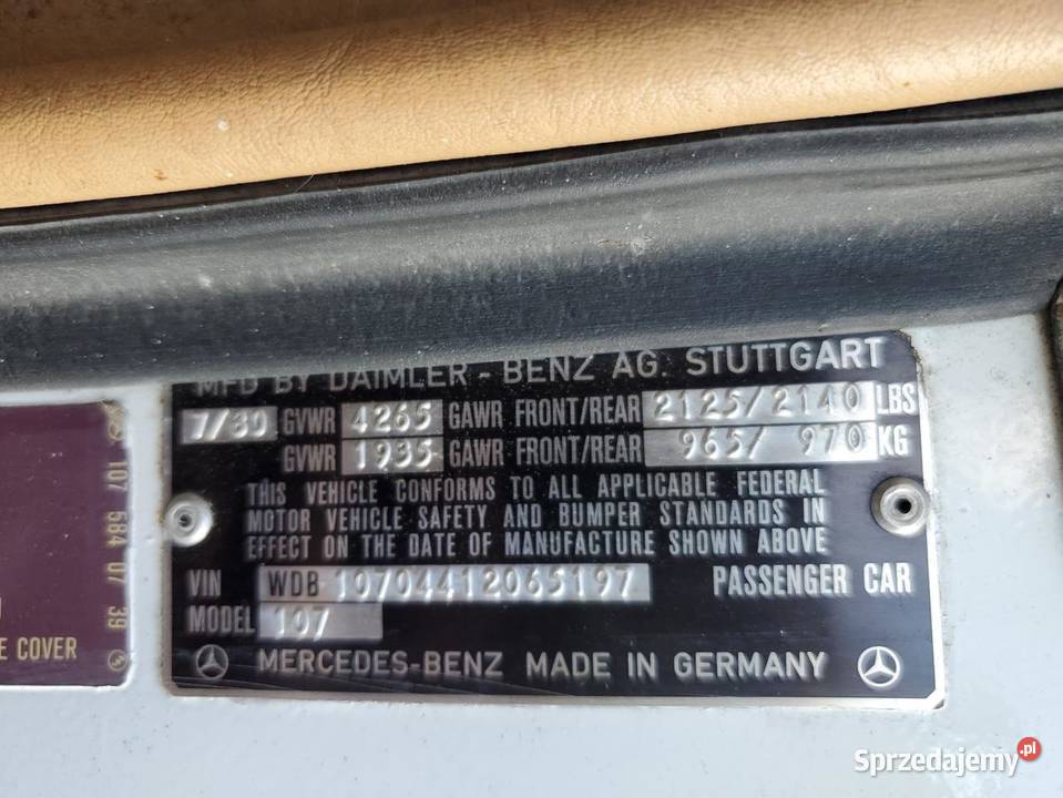 MERCEDES BENZ SL 450 r 1980 Kobierzyce sprzedam