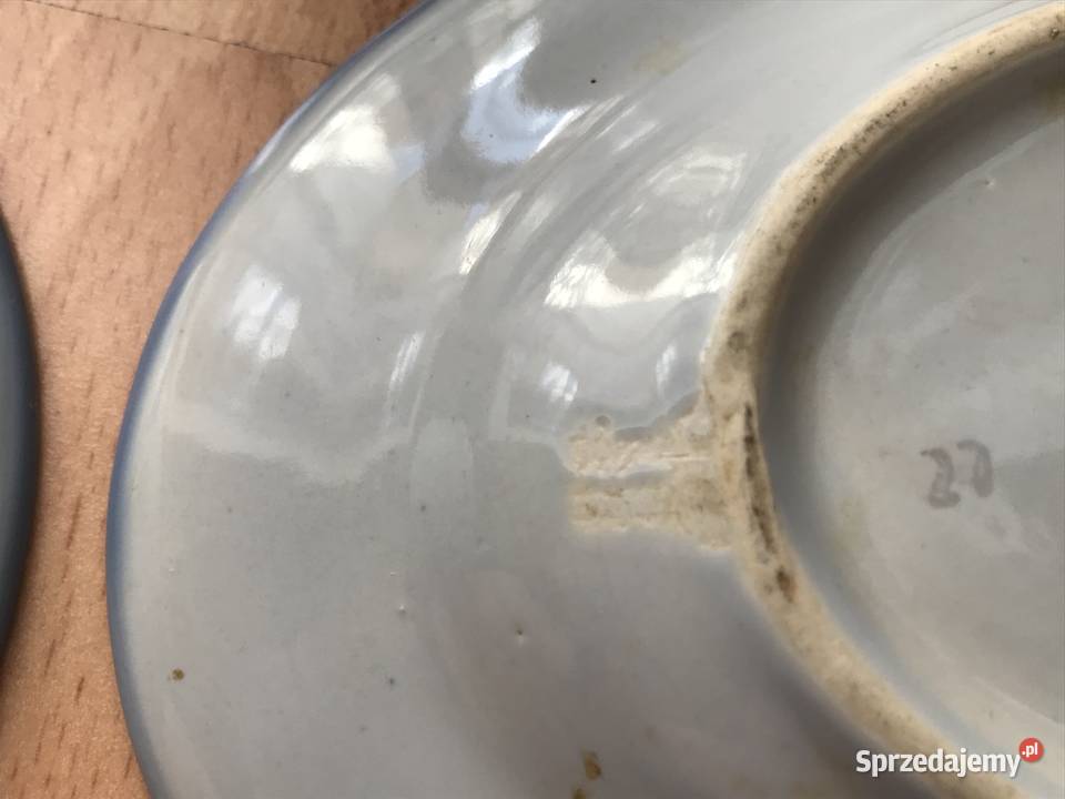 Półmiski Tułowice niebieskie lata 70 PRL 3 Porcelana i szkło Łódź