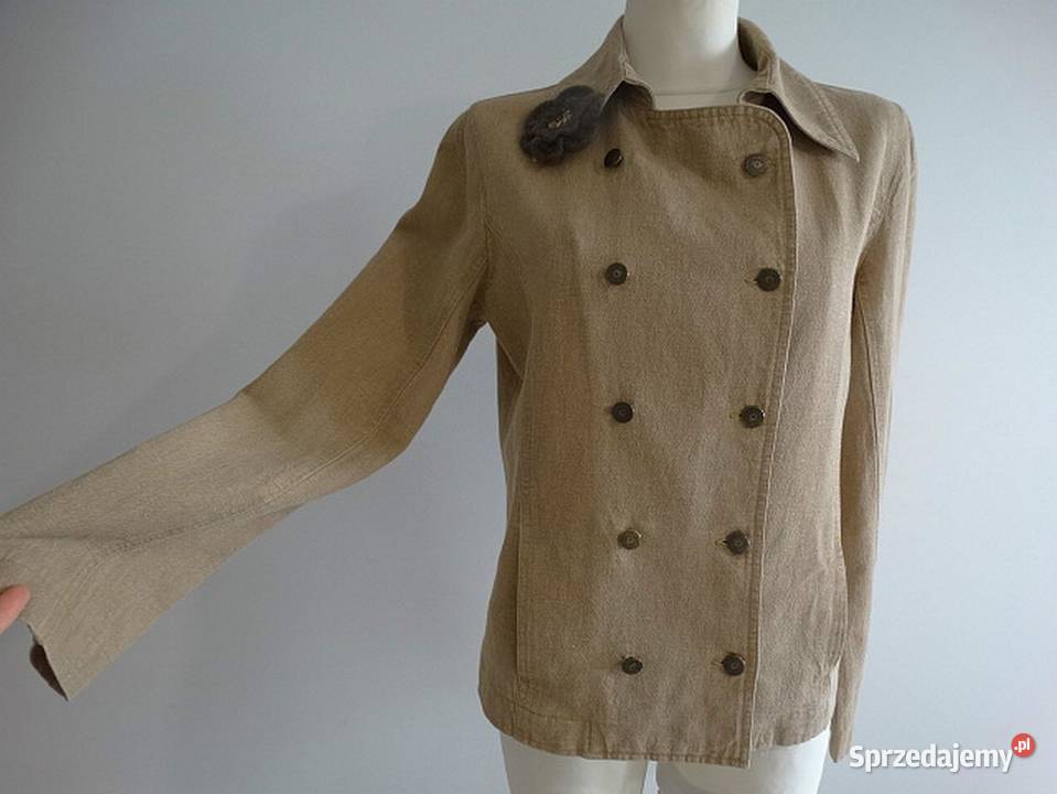 Kurtka Trencz Bosmanka Lniana Len Bawełna Lekka Łomża