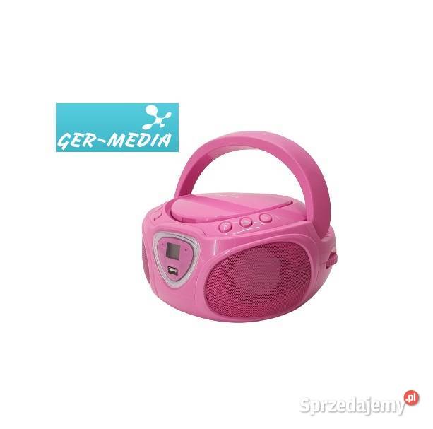 Auna Roadie boombox radio z CD i Bluetooth różowy radioodtwarzacz