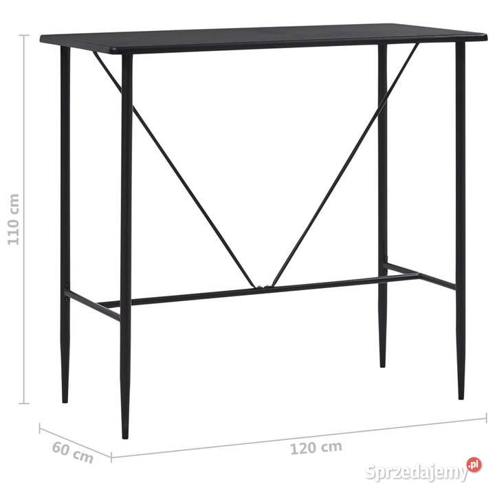 vidaXL Stolik barowy czarny 120 x 60 x 110 MDF Stoły