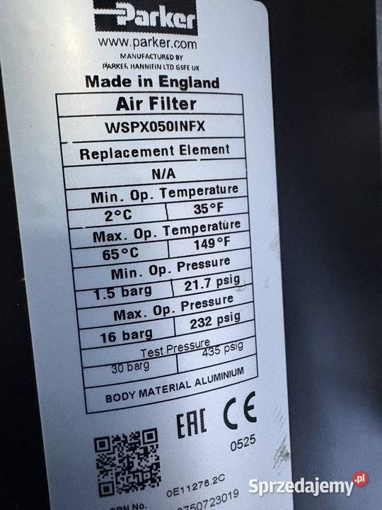 Parker WSPX050INFX Air Filter Warszawa