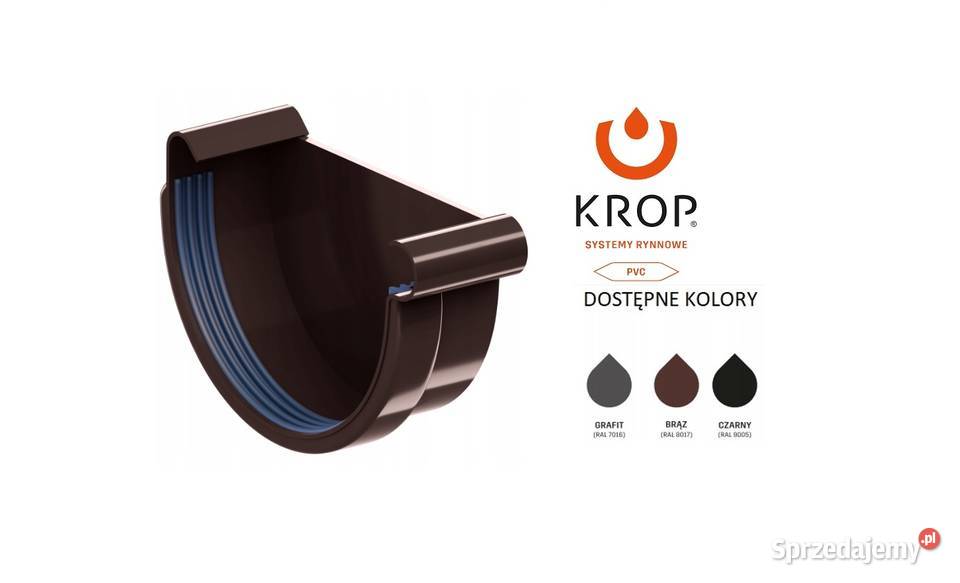 Krop denko zaślepka rynny 125 PVC brązowe Hajnówka