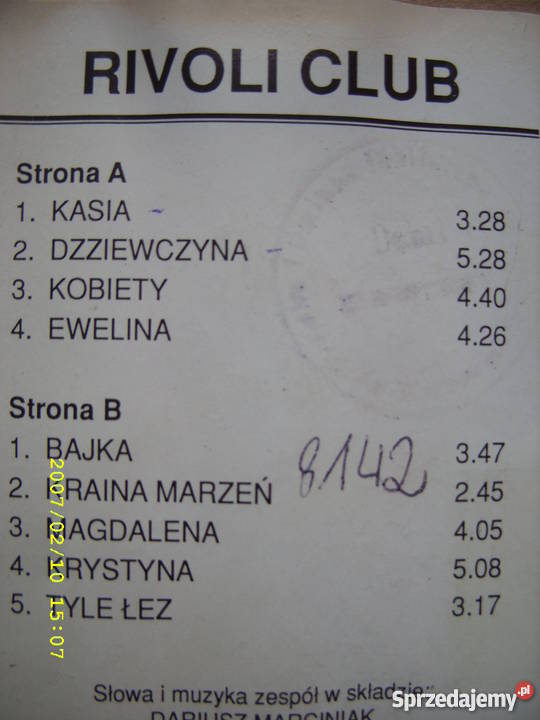 Skladanka kaseta RIVOLI CLUB Wołów