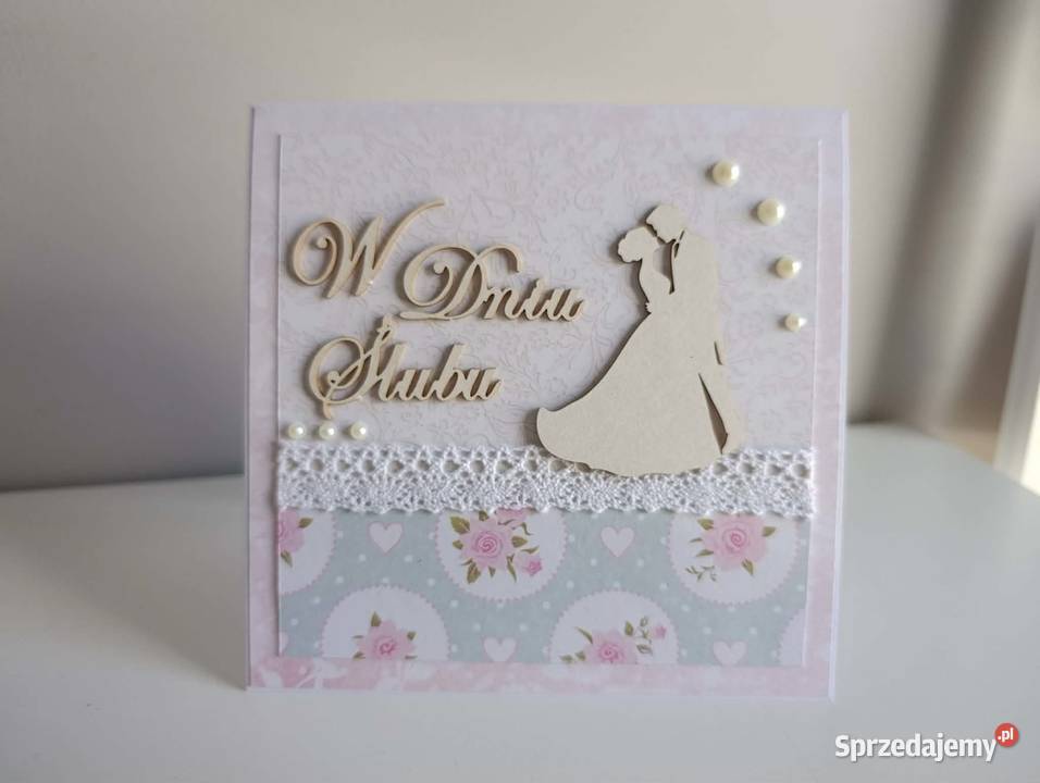 Kartka ręcznie robiona na Ślub handmade 2 łódzkie Łódź sprzedam