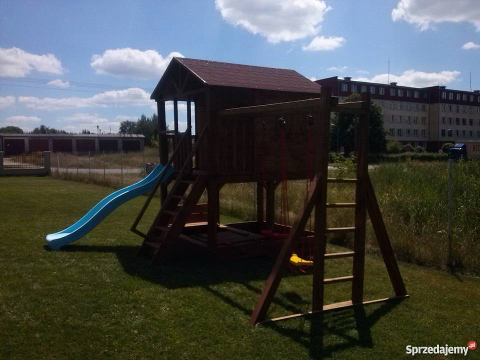 Domek ogrodowy dzieci plac zabaw zjeżdżalnia