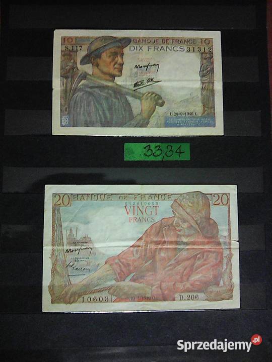 Sprzedam 4 BANKNOTY 1944 r NIEMCY i 1946 r Numizmatyka Staroźreby sprzedam