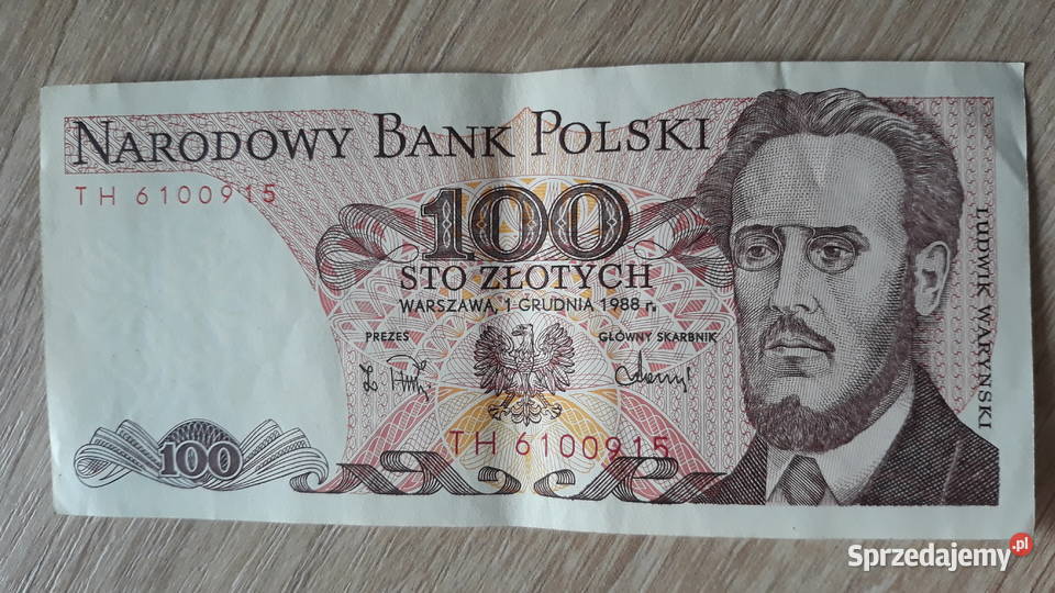 100 złotych 1XII1988 seria TH Konin