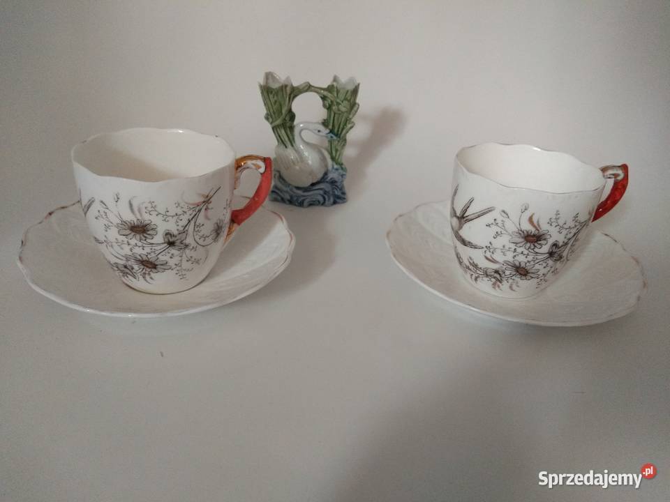 Filiżanki do mokkisecesja Porcelana i szkło