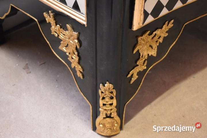 Królewska Biało Czarna Komoda Vintage Szafa małopolskie Kraków