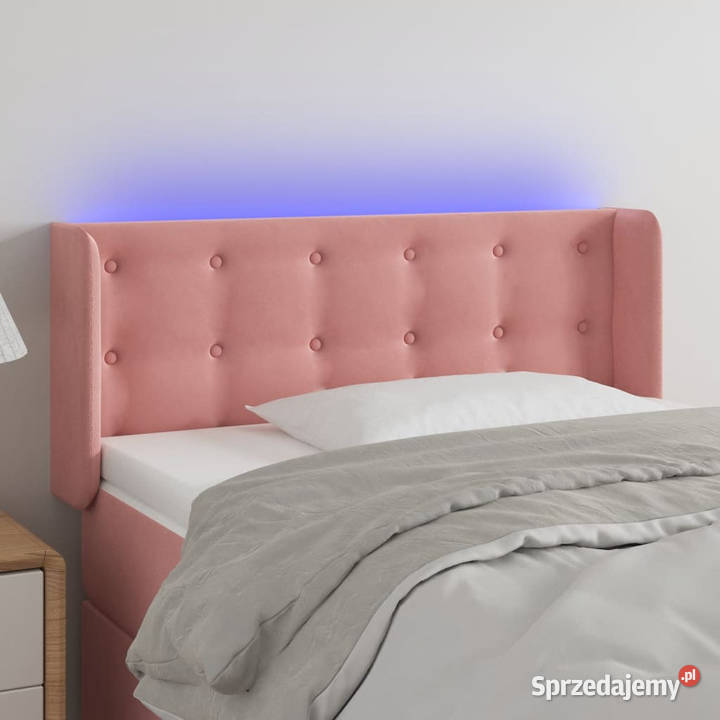 Zagłówek do łóżka z LED różowy 83x16x7888 mazowieckie sprzedam