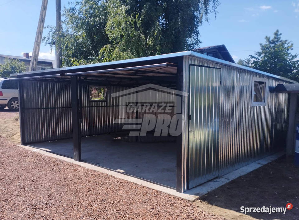 Garaz blaszany 6x6 2x Brama ocynk pod ocieplenie 36m2 Nieruchomości Ostrowiec Świętokrzyski