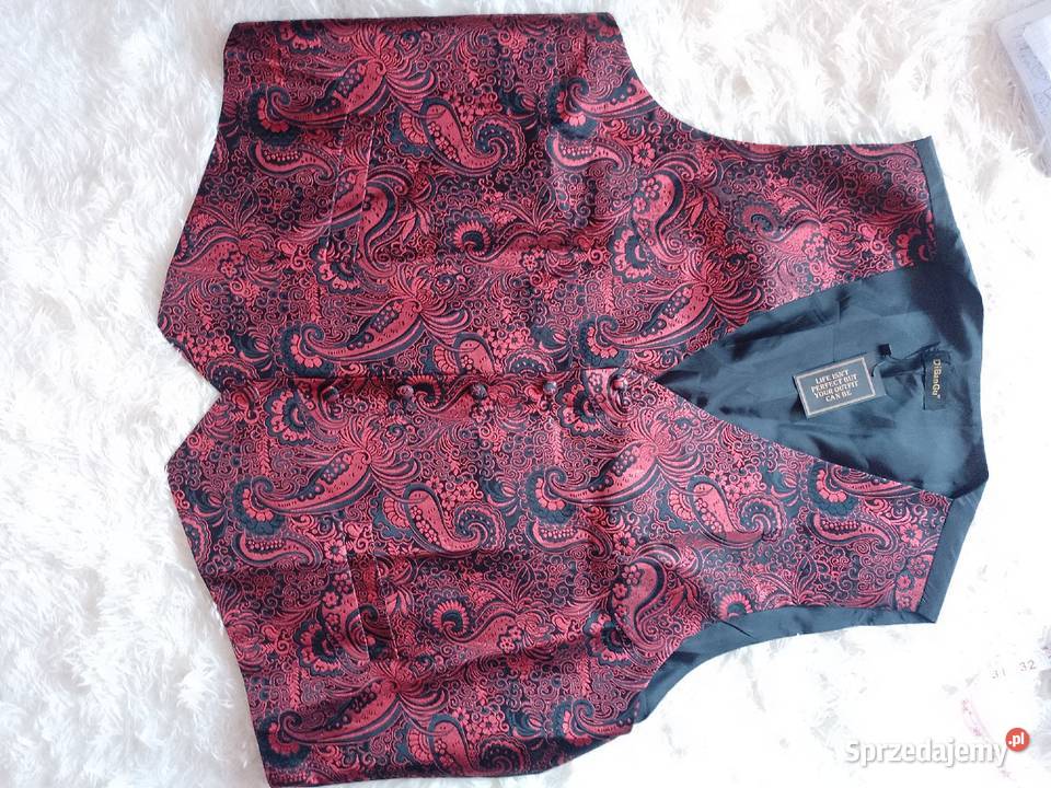 4XL5XL Czerwono czarna kamizelka garniturowa z Kraków