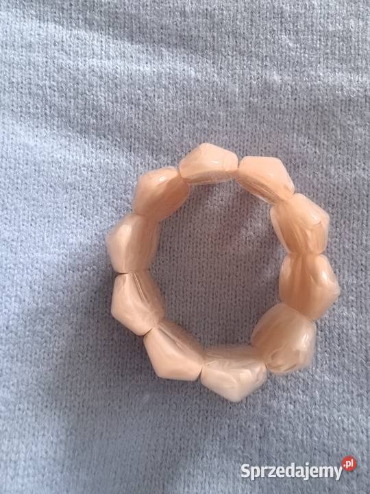 Bransoletka na gumce damska puder róż dolnośląskie Wrocław