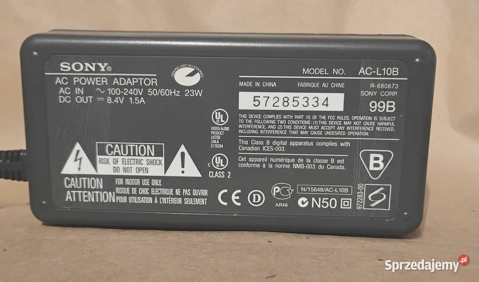 Ładowarka zasilacz Sony ACL10B oryginalny DC 84 Opole sprzedam