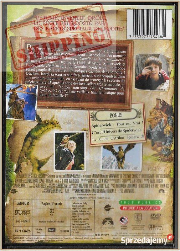 Les Chroniques de Spiderwick 2008 DVD The Krynica-Zdrój