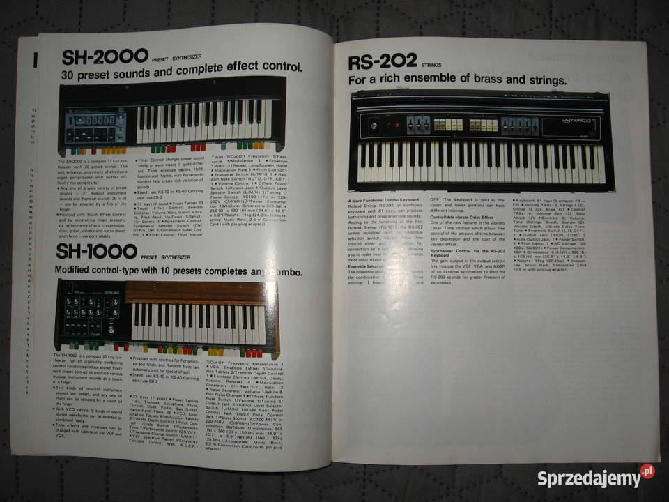 Roland syntezatory SH7 SH5 SH2000 GR500 System pomorskie sprzedam