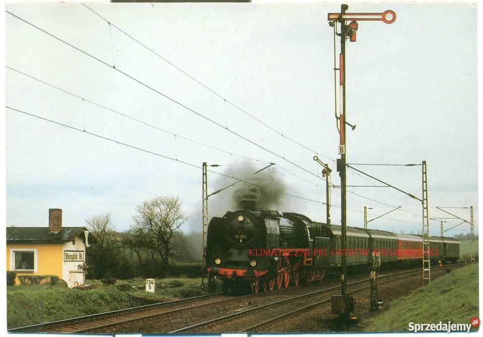 Stara pocztówka lokomotywa parowóz 11 wielkopolskie Ostrów Wielkopolski