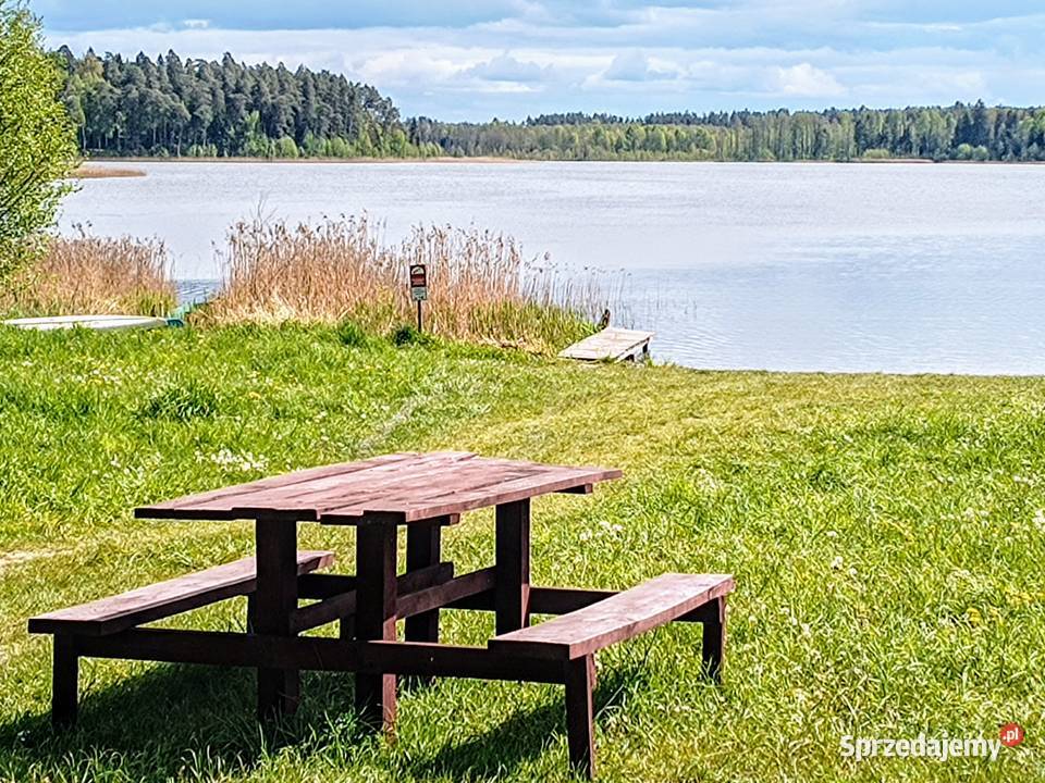 2 działki letniskowe z DOMKIEM i garażem MEDIA drewniane Glebiska