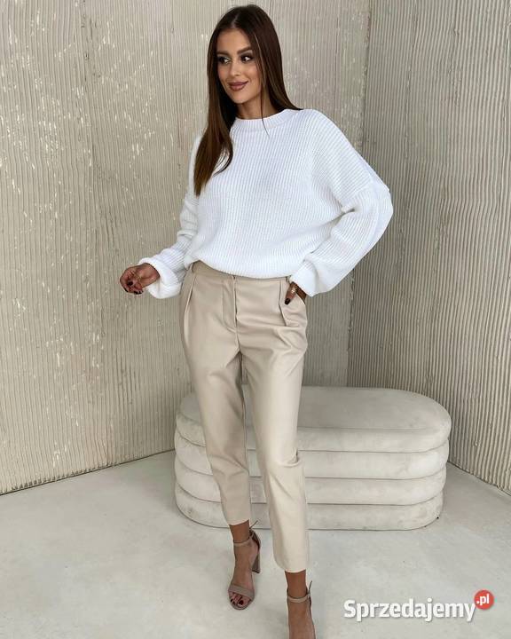 Spodnie cygaretki LaLu beż r M 38 Pątnów