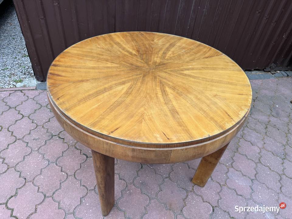 Stół bombka beczka okrągły art deco vintage Garwolin