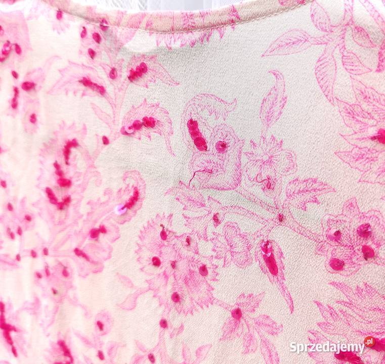 Sukienka długa tunika jedwabna 36 S jedwab Szczecin