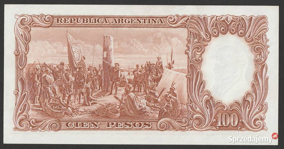 Argentyna 100 pesos 196769 stan bankowy UNC