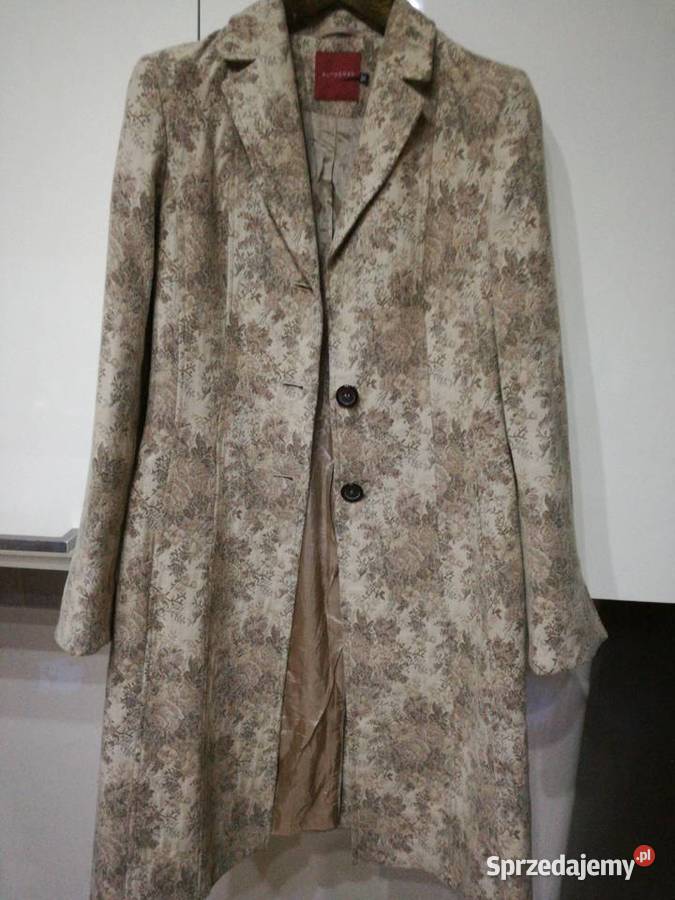 Płaszcz damski w kolorze beżowo brązowym Autog brązowy/beżowy sprzedam