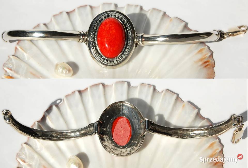 Wisior bransoletka kolczyki nowy komplet koral Lublin