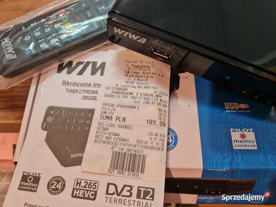 Dekoder Tuner DVBTT2 WIWA H265 LITE Lombardia