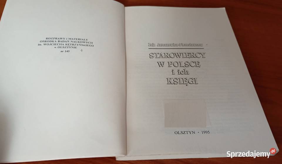 Starowiercy w Polsce i ich księgi Zoja Podręczniki Gdańsk sprzedam