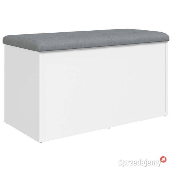 vidaXL Ławka ze schowkiem biała 82x42x45 mazowieckie Warszawa