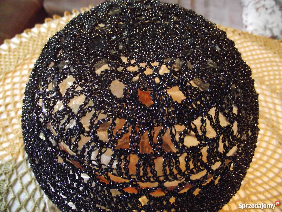 BIŻUTERYJNA KORONKOWA SREBRNO CZARNA CZAPECZKA