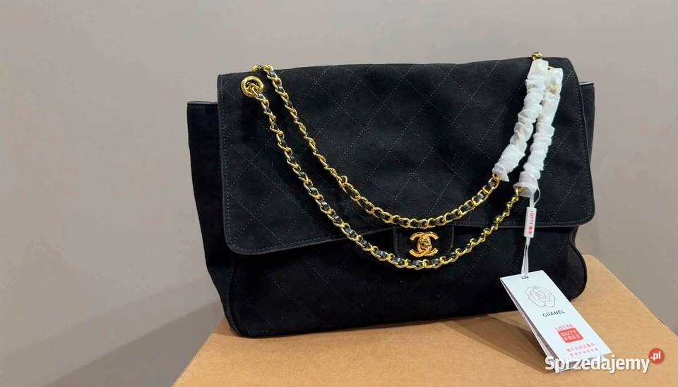 Torebka Chanel maxi Flap skóra zamsz różne
