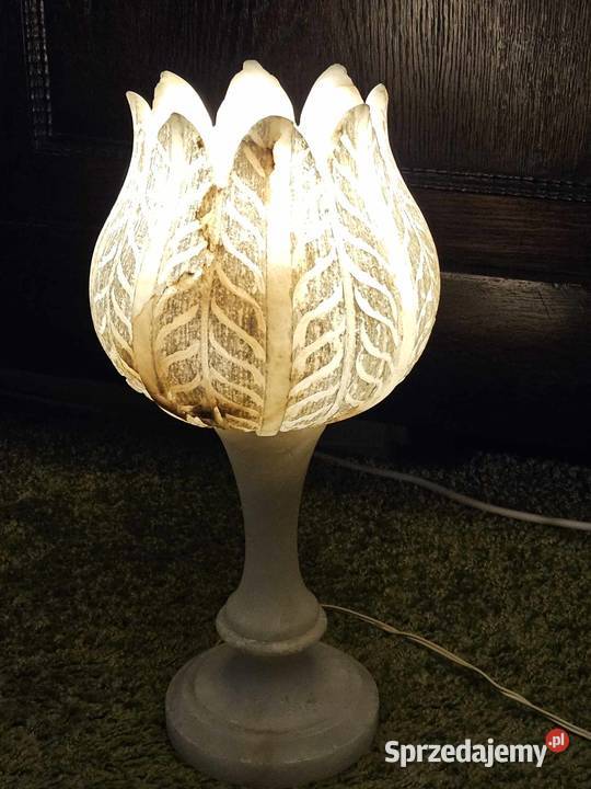 Piękna ciężka lampka z kamienia alabastru Warszawa