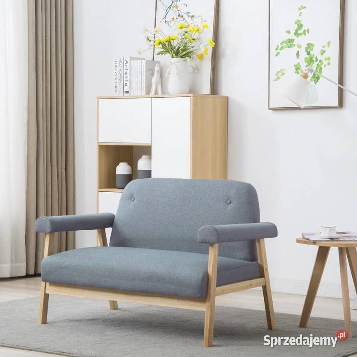 vidaXL Sofa 2-osobowa tapicerowana tkaniną, 246643