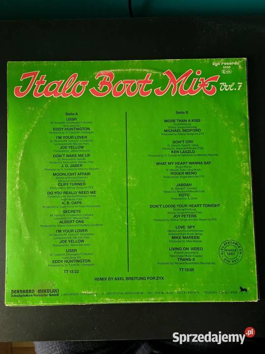 Italo Boot Mix Vol 7 Vinyl 12 ZYX 1986 sprzedam