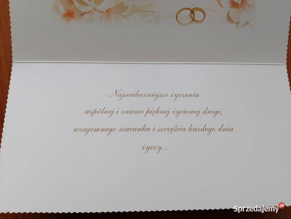 Kartka okolicznościowa z życzeniami W DNIU ŚLUBU Oborniki