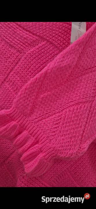 Made In Italy Sweter Fuksja Wytlaczane Romby Rozmiar uniwersalny wielkopolskie Poznań sprzedam
