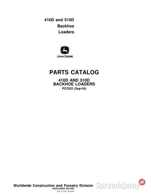 John Deere 410D 510D koparkoładowarka katalog świętokrzyskie Kielce