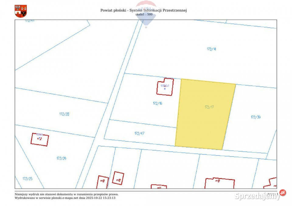 Działka leśna Joniec rzeką Wkrą