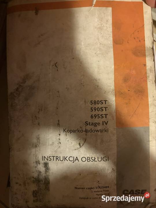 Instrukcja obsługi CASE koparkoładowarka 580ST małopolskie Chełmiec