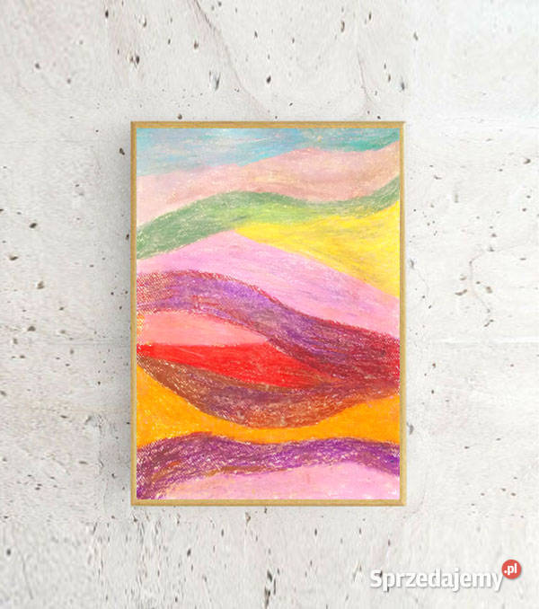 abstrakcja pastel 21x30 obraz pastelowa wielokolorowy Łódź