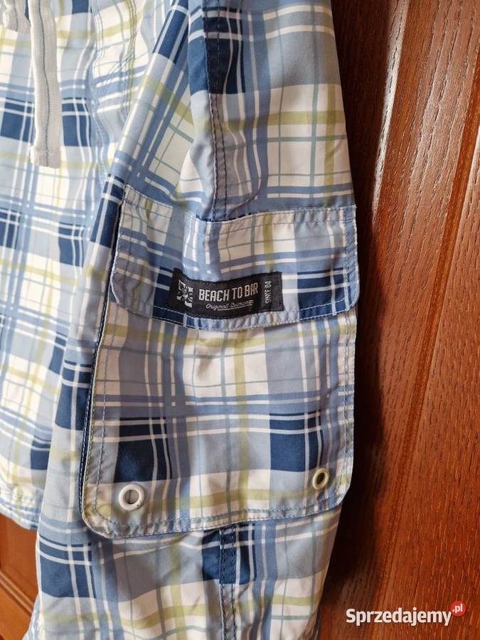 Spodenki szorty kąpielówki męskie w kratę małopolskie Bibice
