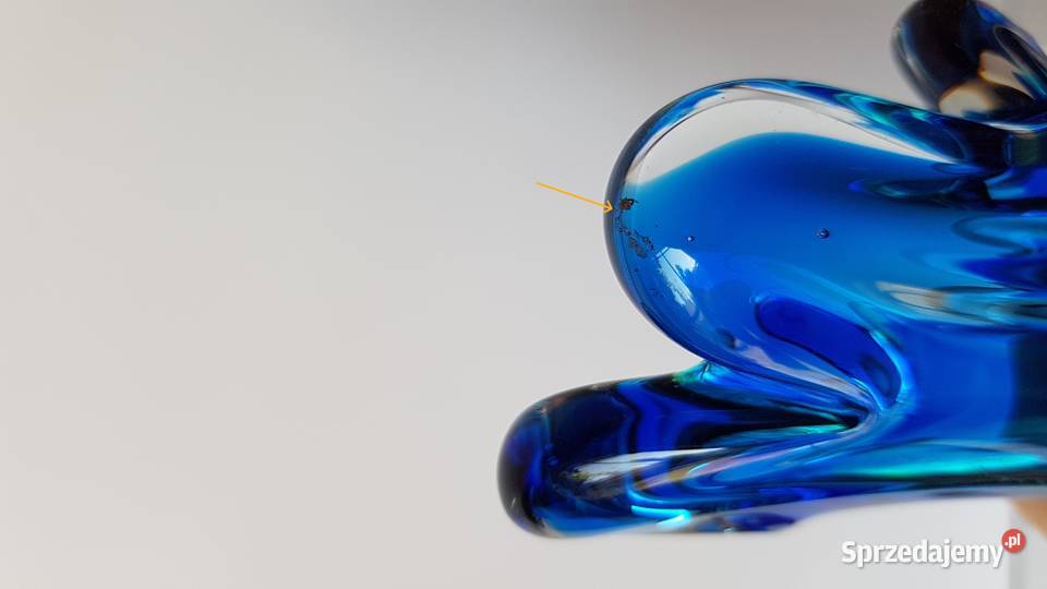 Szklany wazon kolorowe szkło vintage PRL Dąbrowa Górnicza