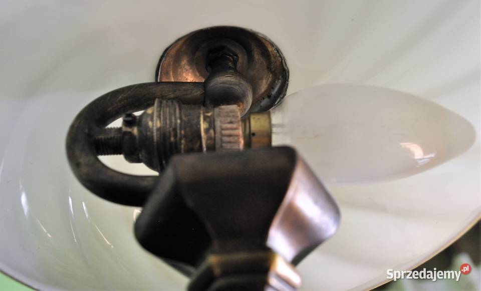 Stara lampka klosz beret w kolorze ecru Wysoka