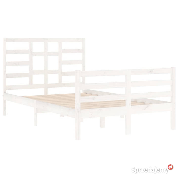 Rama łóżka biała lite drewno 120 x 200 WM3105856