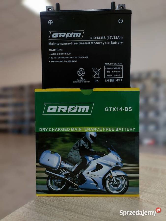 Akumulator motocyklowy GROM GTX14BS YTX14BS śląskie Sosnowiec sprzedam