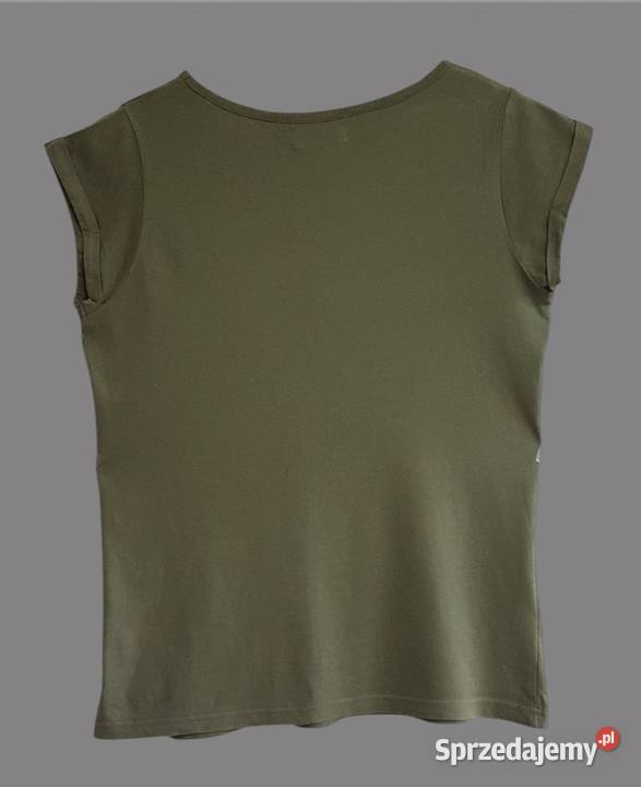 Damska bluzka bawełniana zielona z krótkim Chrzanów